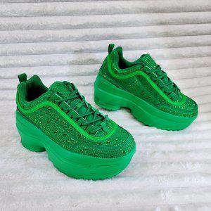 Berness Cush Baby 2" Platform Sneakers in Green